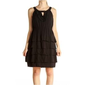 Maeve Anthropologie Size 4 Black Ruffle Sleeveless Tank Dress